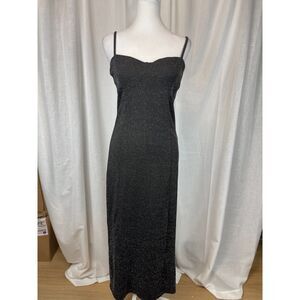 Vero Moda Black Glitter Maxi Dress – Size M Elegant, Evening Glam, Sparkling